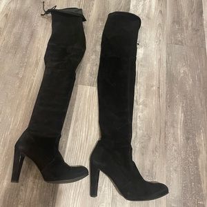 Stuart Weitzman black suede highland boots size 12
